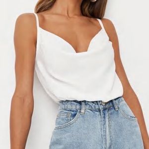 ASTR The Label White Tank Bodysuit
